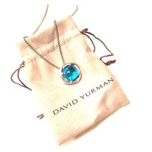 David Yurman infinity blue topaz 14x14 mm necklace